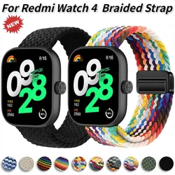 Nylon Strap for Redmi Watch 4 Braided Magnetic Buckle Breathable Wristband for Redmi Watch 4 Adjustable Bracelet Accessories