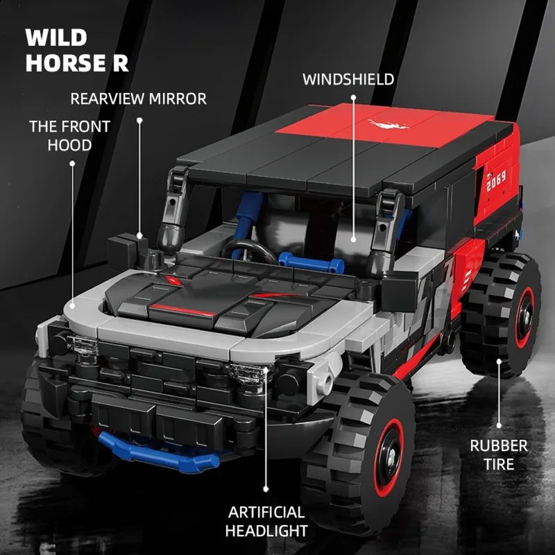 시티 SUV 레이싱 자동차 모델 438PCS 오프로드 랠리카 빌딩 블록 MOC 브릭 교육용 조립 장난감 어린이 휴일 선물