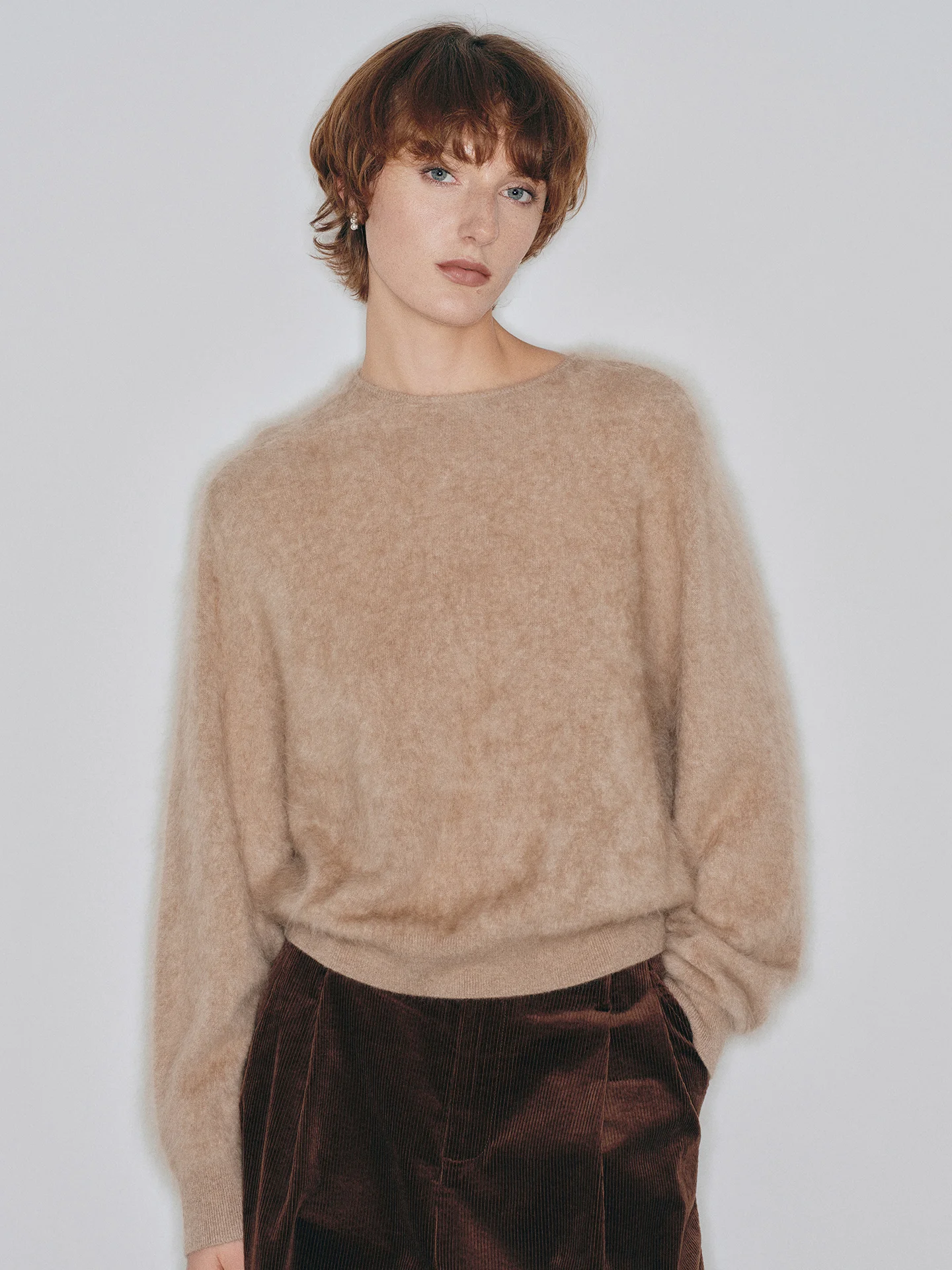 

Мягкий уютный вязаный свитер с круглым вырезом для женщин, повседневный, с длинными рукавами, 100% комфортный, дышащий, для ежедневной носки