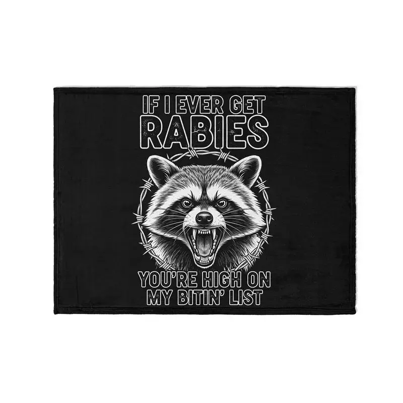 Aertemisi If I Ever Get Rabies Raccoon Pet Blanket for Small Medium Large Dog Cat Puppy Kitten Couch Sofa Bed