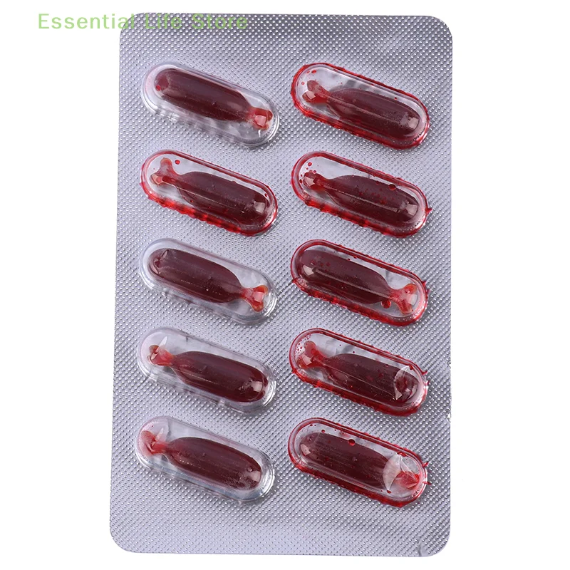 10pcs Fake Blood Pill Vampire Toy Capsules Horror Funny Toy Halloween Prank Toy