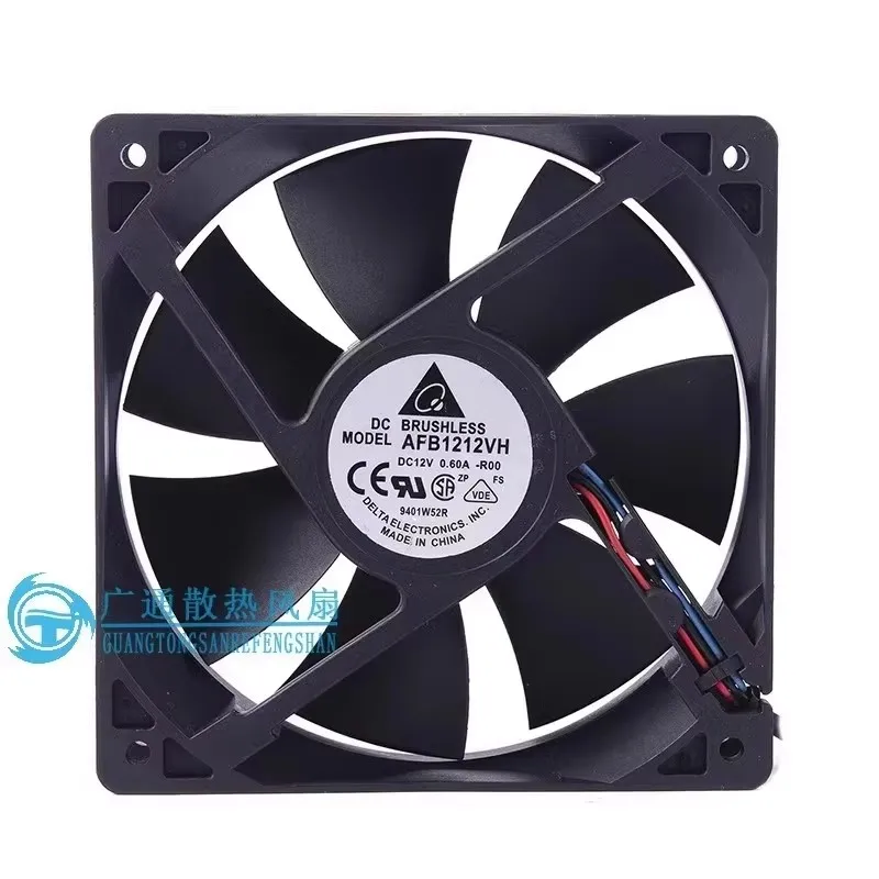 

Original AFB1212VH 120 * 120 * 25MM 12CM 12V 0.60A chassis power supply high air volume cooling fan