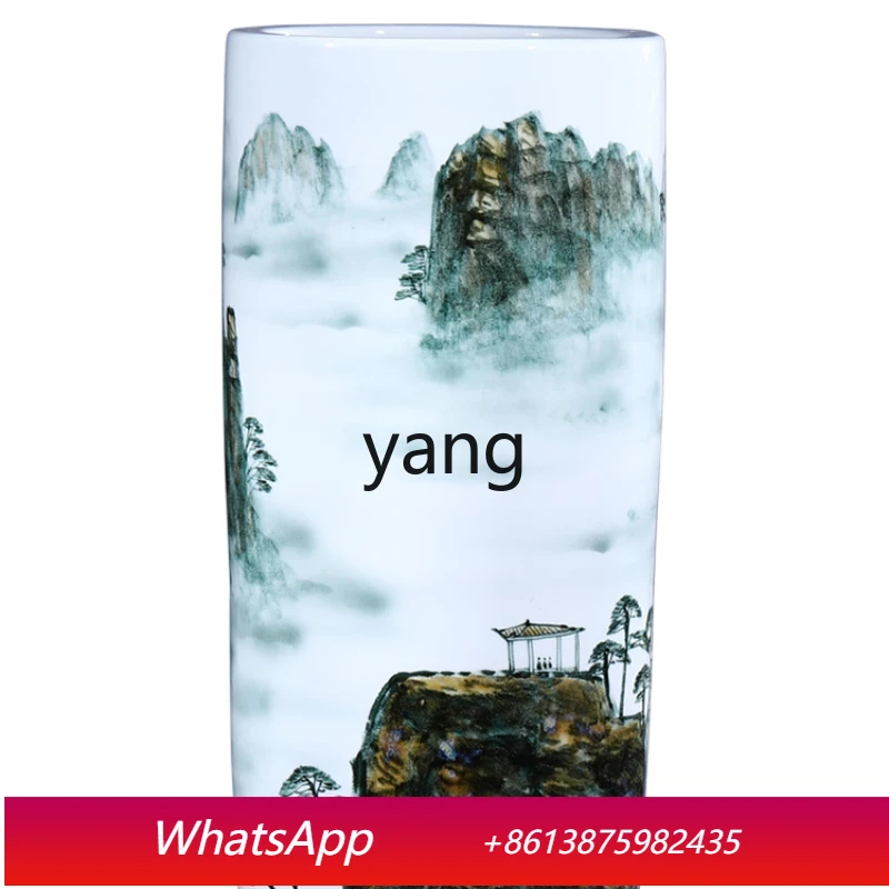 FD Ceramic Book Calligraphy and Painting Cylinder Scroll Cylinder Floor Large Vase Storage Straight Living Room Flower