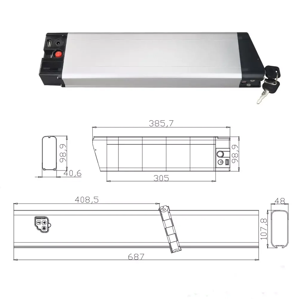 

Biria S2 Folding Electric Bike Battery 36V 48V for Elux Sierra e-joe eJoe Epik Se EBike Batteries