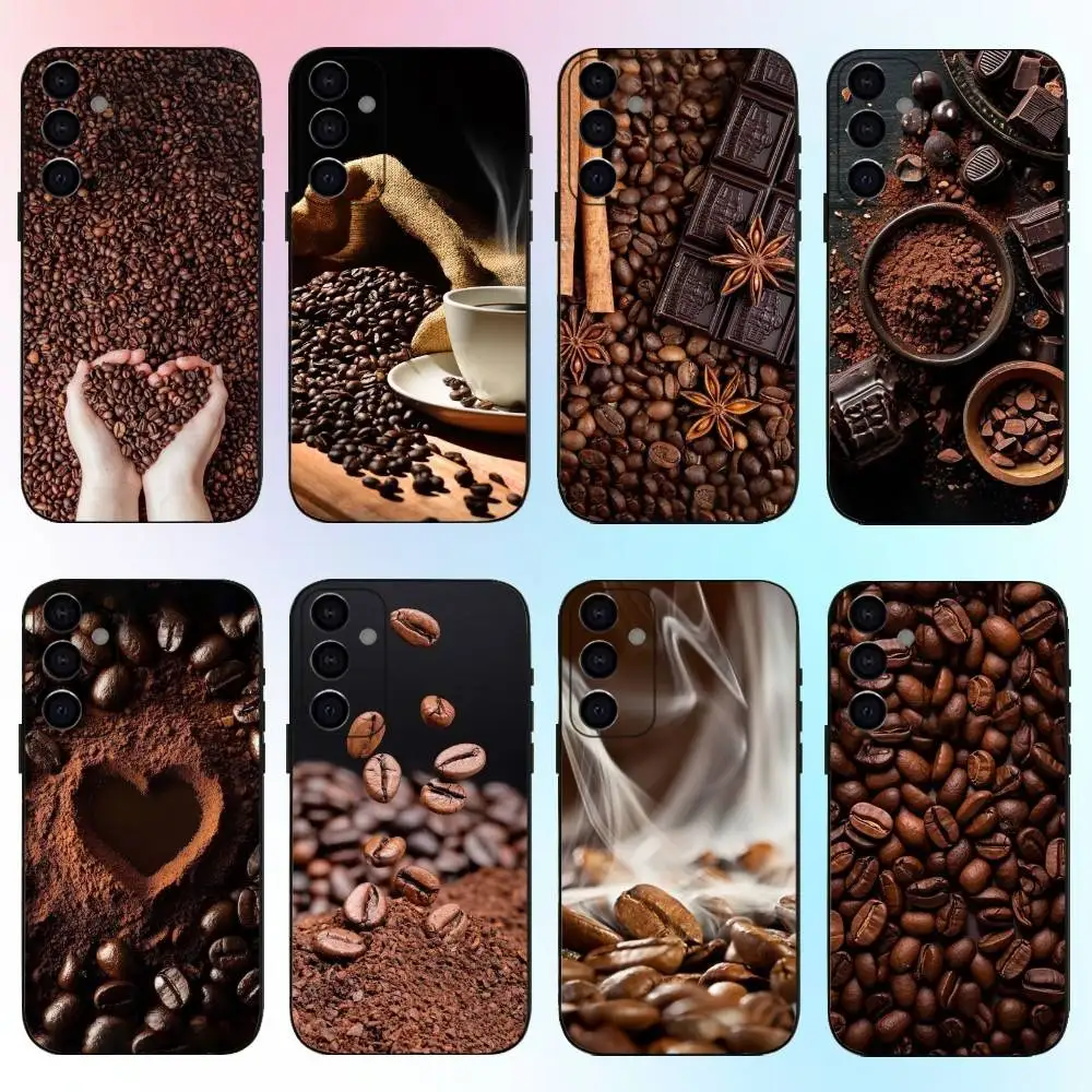 

Coffee Beans Phone Case For Samsung Galaxy A73,A72,A71,A70,A53,A52,A51,Others Soft Black Cover