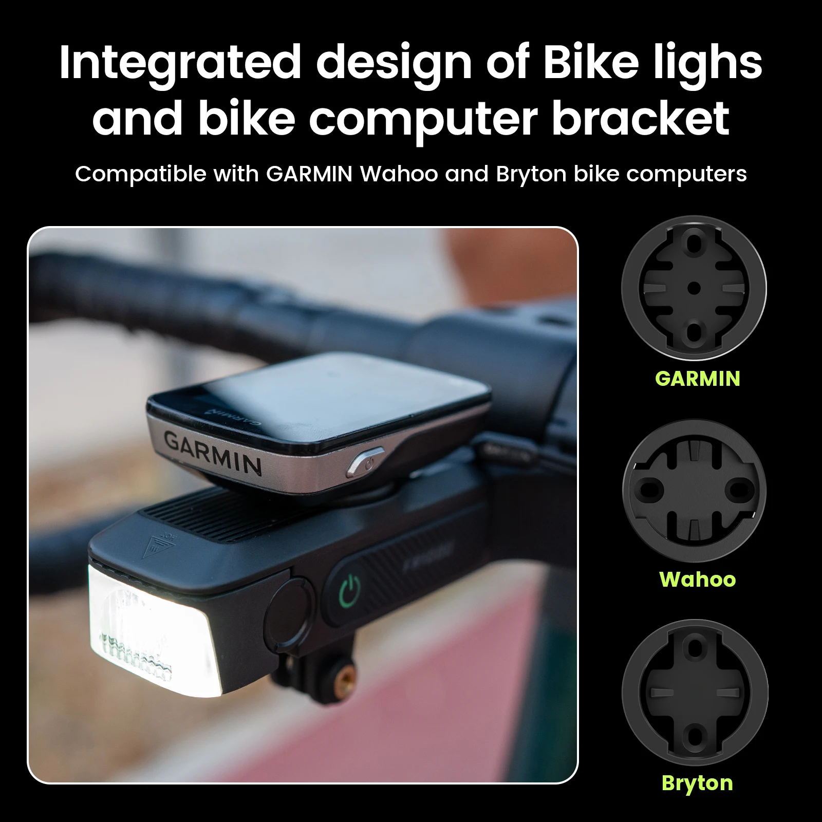 RAVEMEN FR1000 الدراجة العلوي ل Garmin Wahoo Bryton XOSS IGPSPORT قابلة للشحن المتكاملة إضاءة دراجة هوائية وتصميم قوس GPS