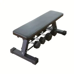 Strength Training Weight Bench Steel Frame Flat Bench with Dumbbell Storage Workout Fitness Stool For Full Body Exercise