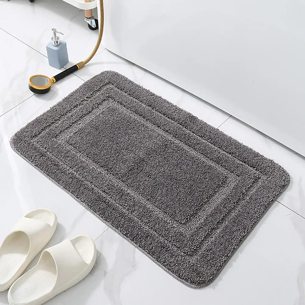 Non-curling Floor Mat Non-slip Rug for Tiles Microfiber Bathroom Rug with Non-slip Rubber Sole Quick-dry Water for Room