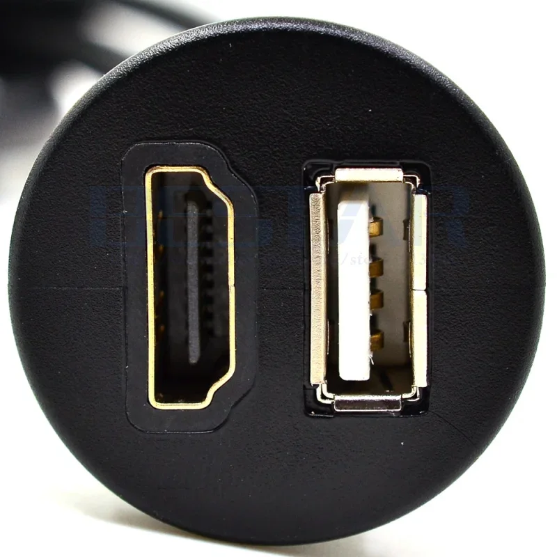 Cavo da incasso per pannello di prolunga USB HDMI AUX da 3 piedi per auto, barca e moto, 1 m