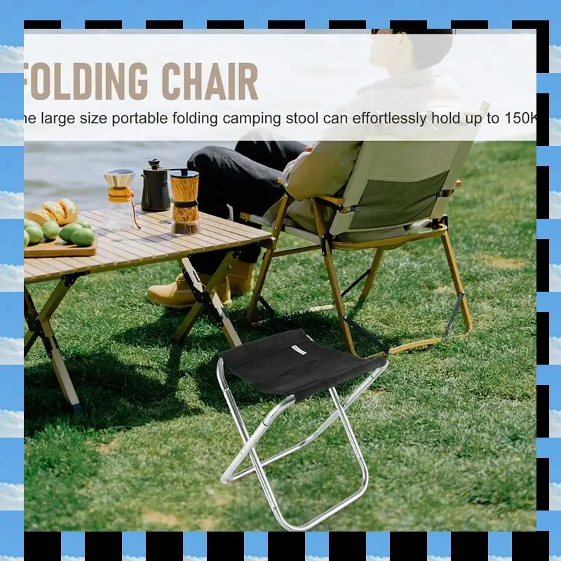 

ABME Folding Small Stool Bench Stool Portable Mare Ultra Light Subway Train Travel Picnic Camping Fishing Chair Foldable