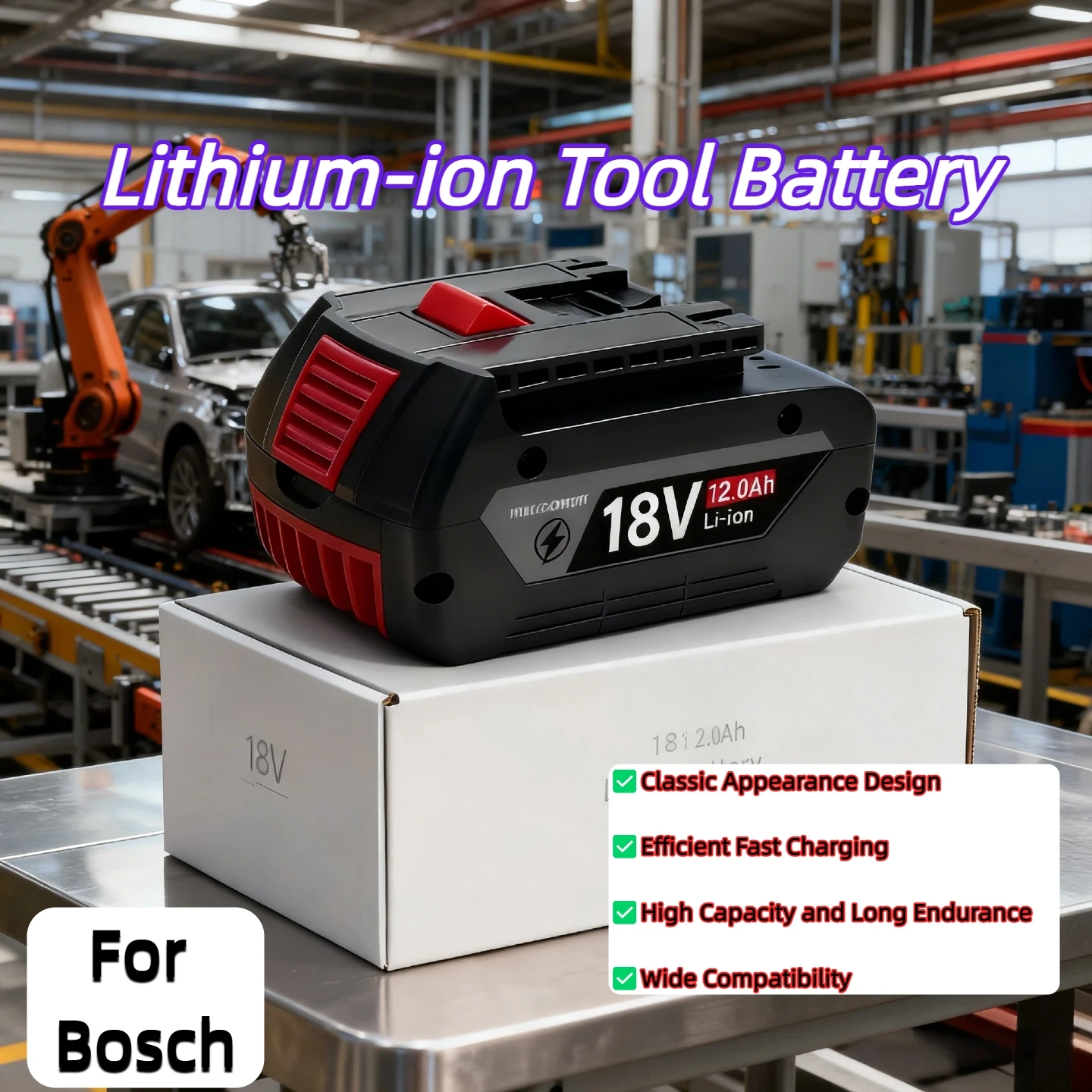 

Original for bosch lithium-ion battery 18V 6.0/8.0/10.0/12.0 Ah 18650 professional Rechargeable Battery