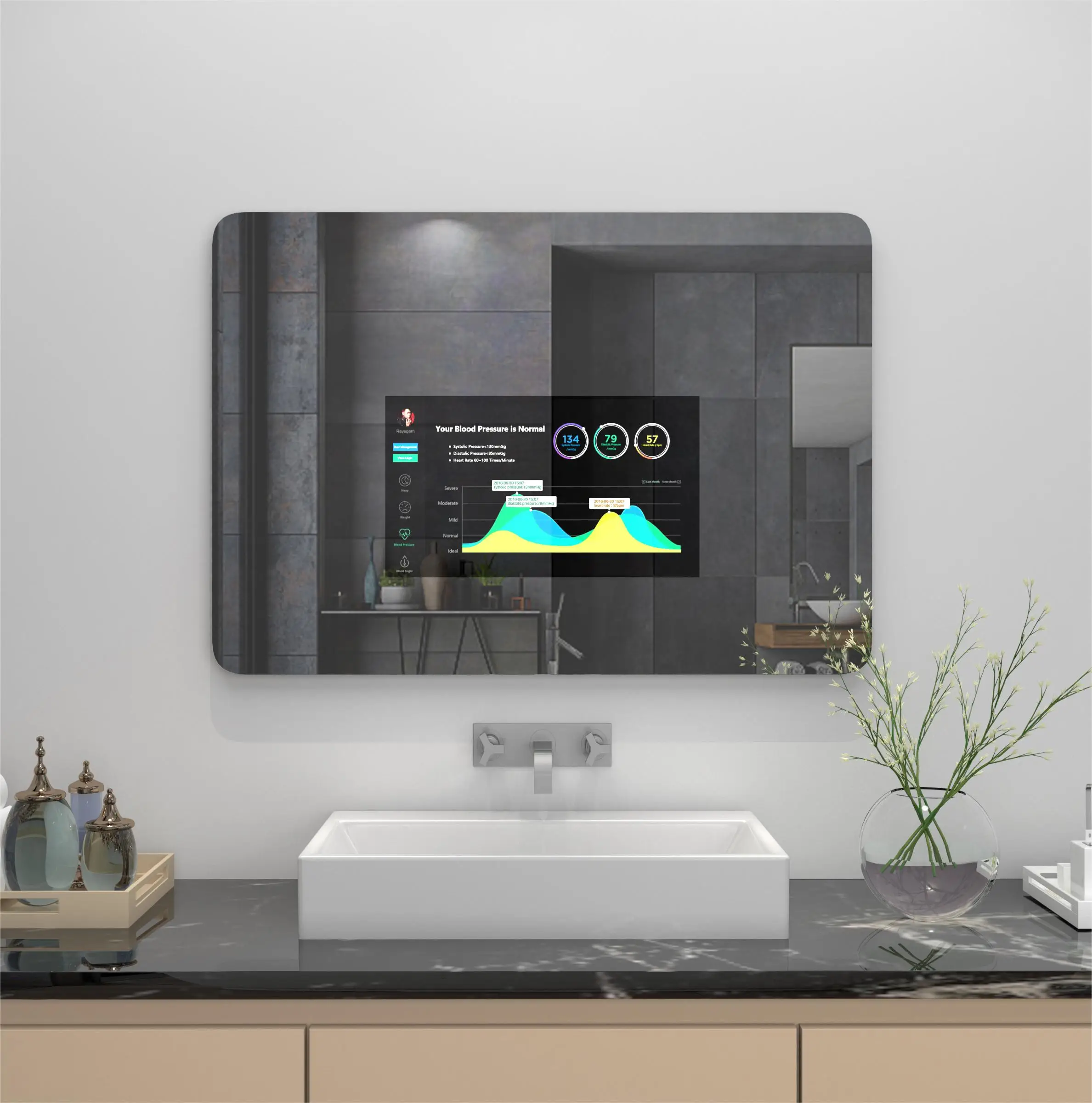 Touch Screen Wifi Android Bathroom Smart Mirror Intelligent Bathroom Mirror Shatter-Proof Magic Mirror