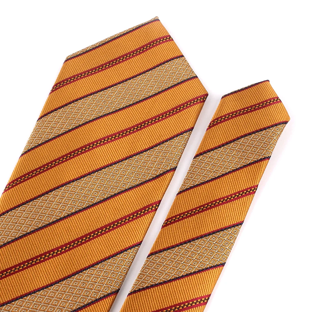 Orange Braune Krawatten für Männer und Frauen, Anzug, gestreifte Krawatte für Party, Business, klassische Paisley-Krawatten, Hochzeit, Krawatte, Bräutigam-Geschenke – Detail 22