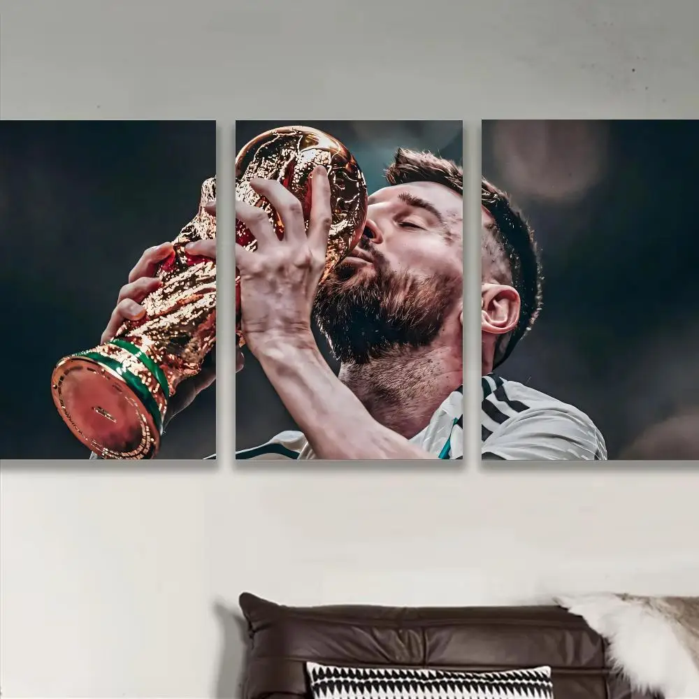 Football M-Messi Cool Painting Calligraphy Cotton Canvas Wall Art Poster - Aesthetic Painting for Living Room Bedroom Home Decor
