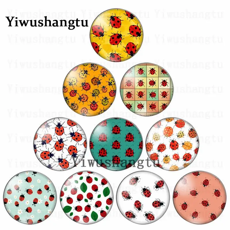 Cabochon beetle group painting animal  12mm/20mm/25mm/30mm Round photo glass cabochon demo flat back Making findings