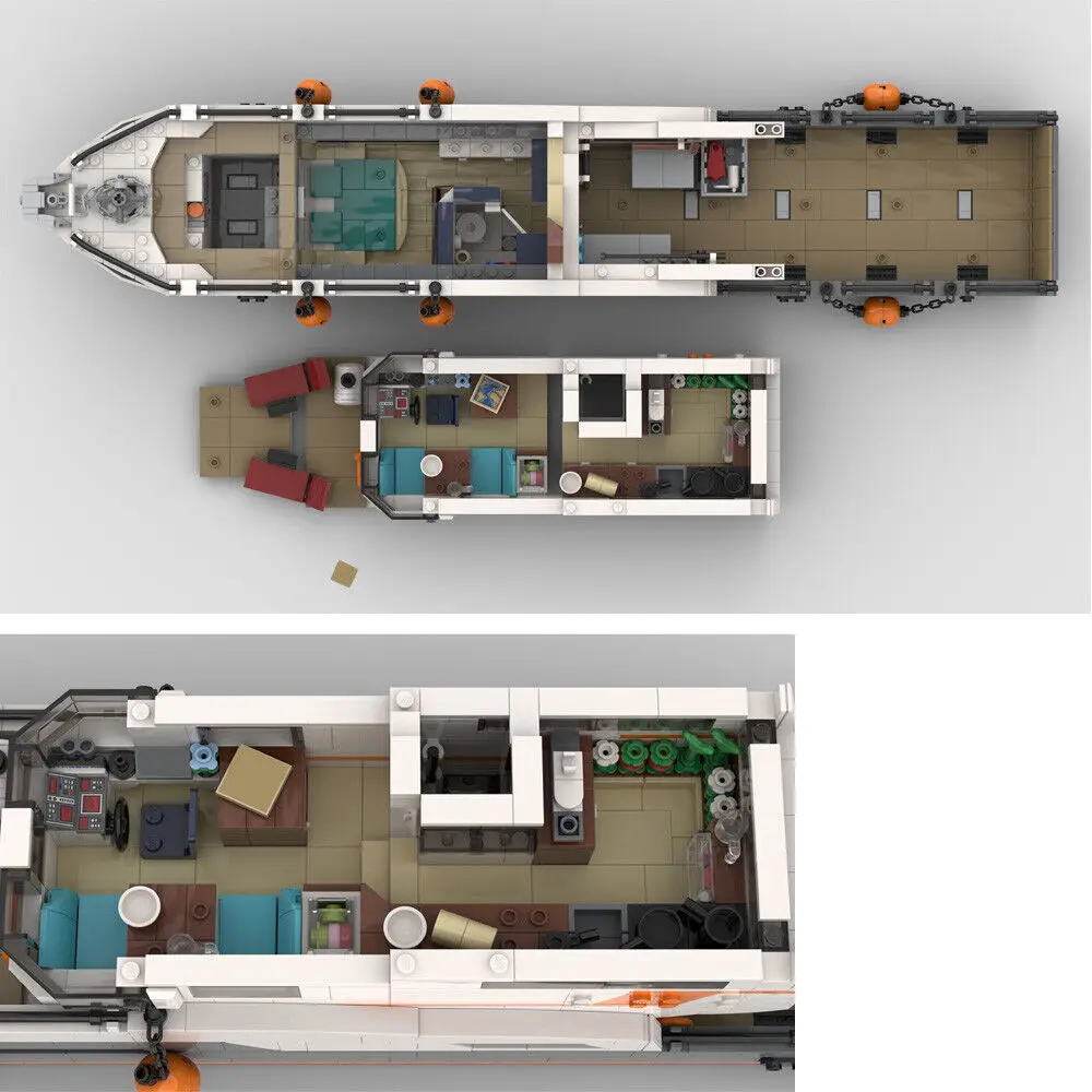 Expedition Yacht Boat with Full Interior Building Toys Set 1686 Pieces MOC