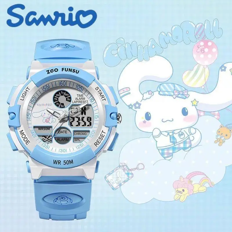 Sanrio Digital Wristwatch Sports Alarm Clock Cinnamoroll My Melody Quartz Watches Water Resistant Watches Gift