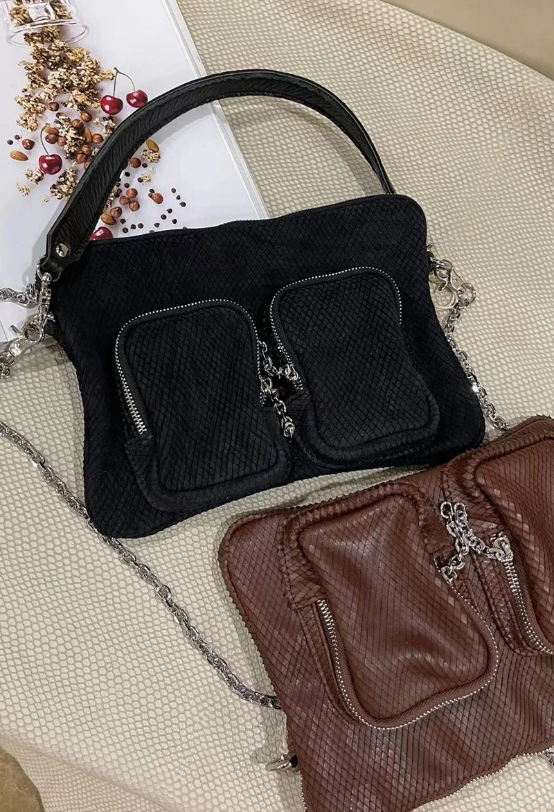 Vendange Women's Bag Fashion Individuality Casual Female bag Genuine Leather Handmade Totes Shoulder Bag Cross-body Bag 2073