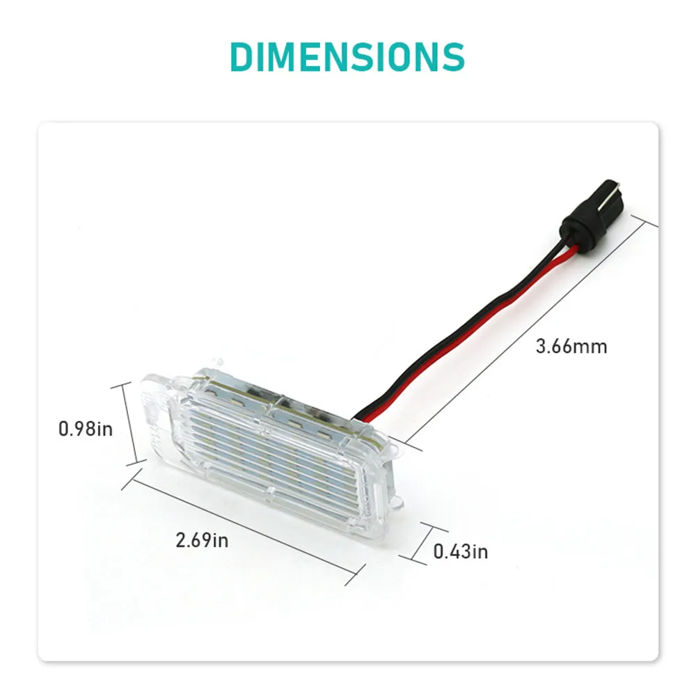 2 قطعة مجموعة مصابيح لوحة ترخيص LED لفورد فوكس فييستا مونديو كوغا