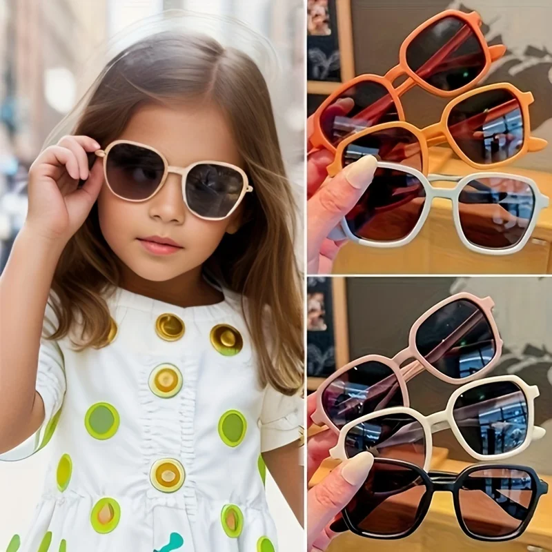 Versatile Cute Sweet Oversize Square Frame Sunglasses for Boys Girls Outdoor Sun Glasses Party Vacation Travel Supply Photo Prop