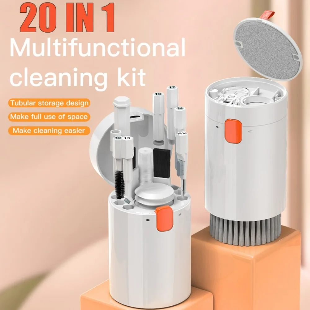 Fone de ouvido Cleaner Brush Kit, Computador Teclado Cleaner, Headset, iPad, Telefone, TV Screen Cleaning Tools, 20 em 1