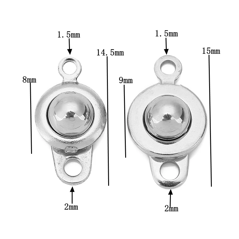10pcs 8mm 9mm Stainless Steel Rotate Snap Button Jewelry Connector Clasp for DIY Bracelets Necklace Making Supplies Finding