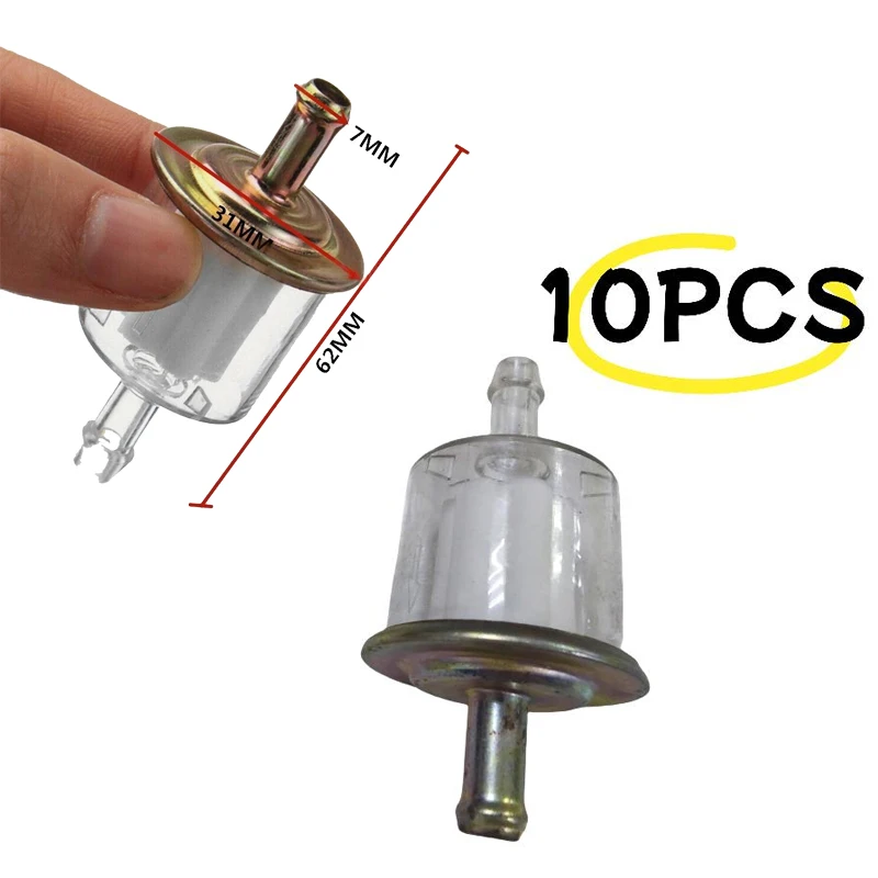 

2/10pc Fuel Filter Scooters Motorcycles Accessories Car 8mm Fuel Filter Universal RV Inline Fuel Gas Line Large For Garden Tools