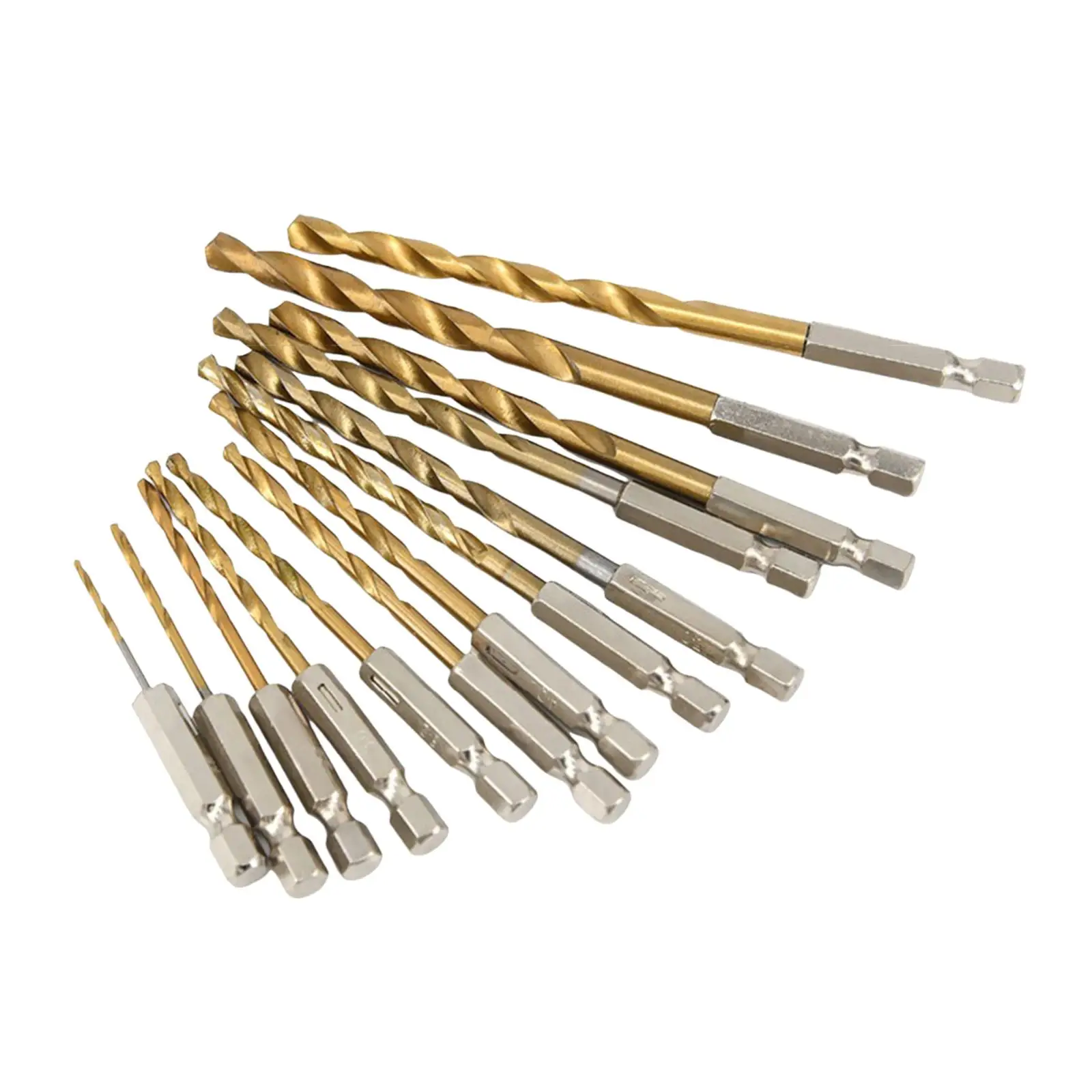 

Hex Shank Drill Bit Set Twist Drill Bit, 1.5mm-6.5mm Titanium Coated Impact Drill Bit High Speed Steel for Wood Metal