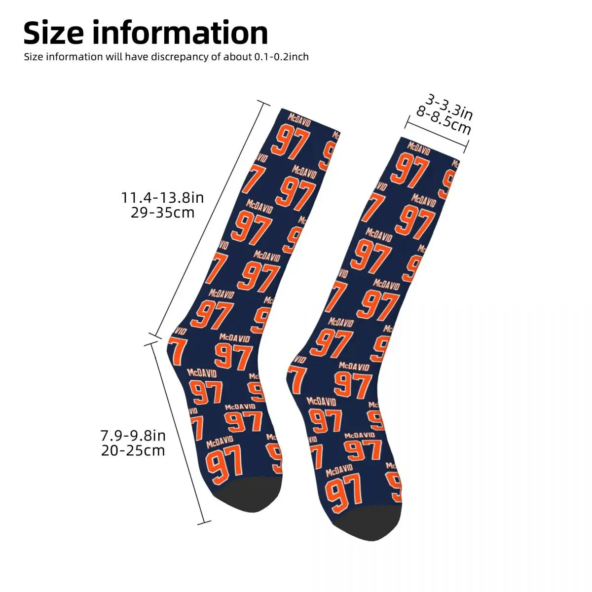 Connor McDavid 97 For Edmonton Oilers Fans Socks Harajuku Stockings All Season Long Socks Accessories for Unisex Christmas Gifts