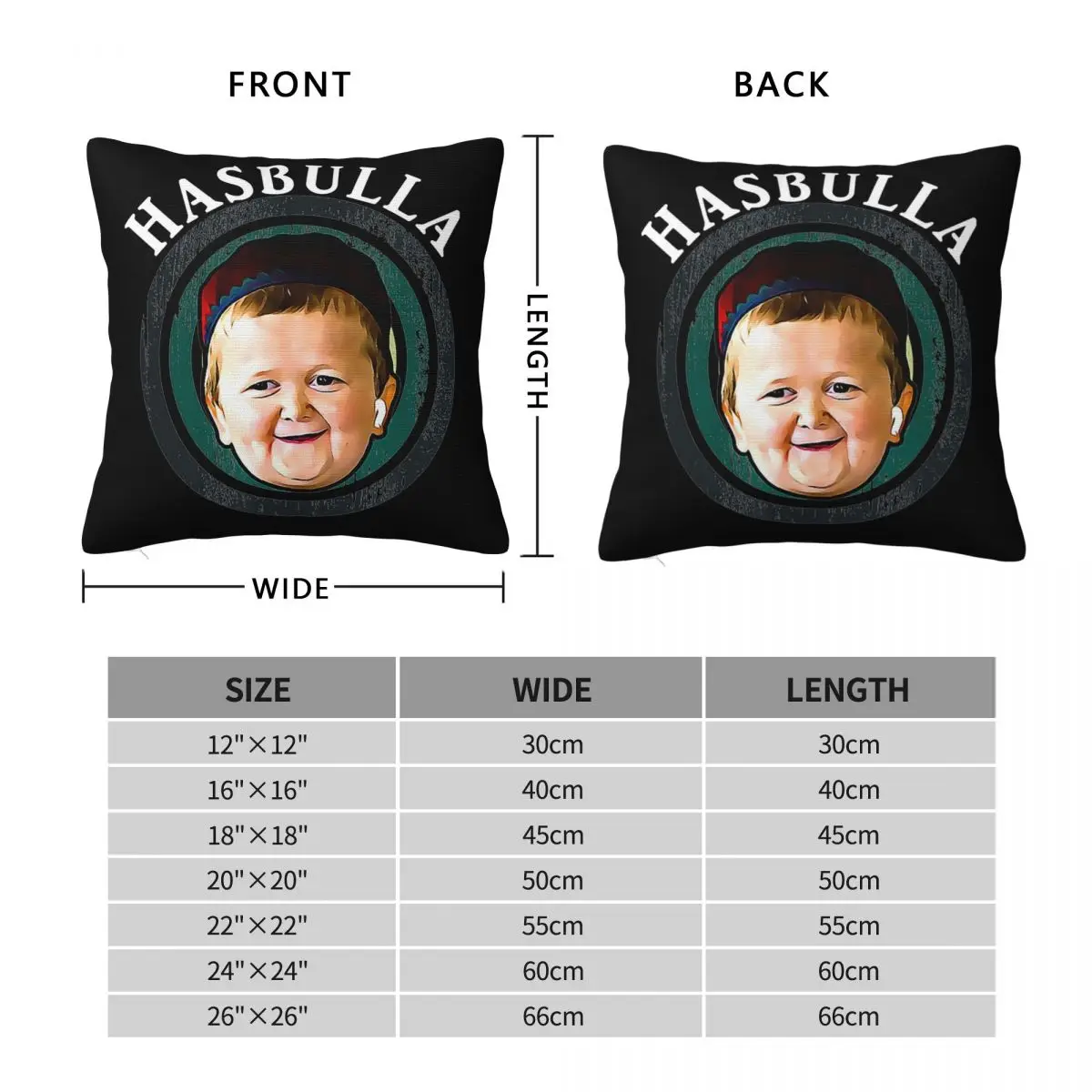 Funny Hasbulla Magomedov Hasbullah Smile Classic Square Pillowcase Pillow Cover Cushion Zip Throw Pillow for Home Bedroom