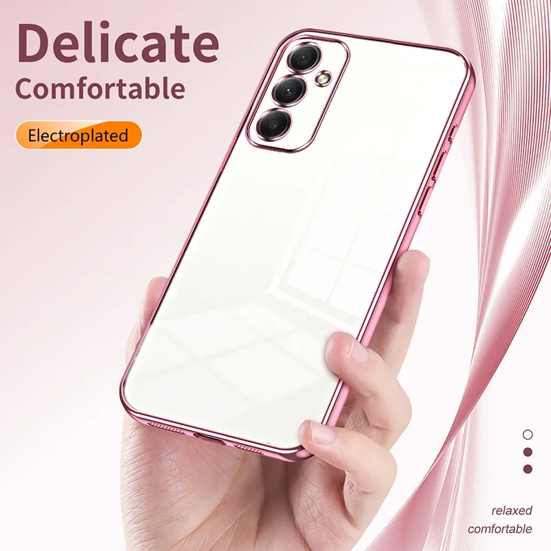 Luksusowe przezroczyste etui z powłoką ochronną na Samsung Galaxy S26 Ultra S25 FE S24 Plus S23 FE A55 A34 A35 A54 A53 A15 A05S Miękka tylna obudowa — zdjęcie 5