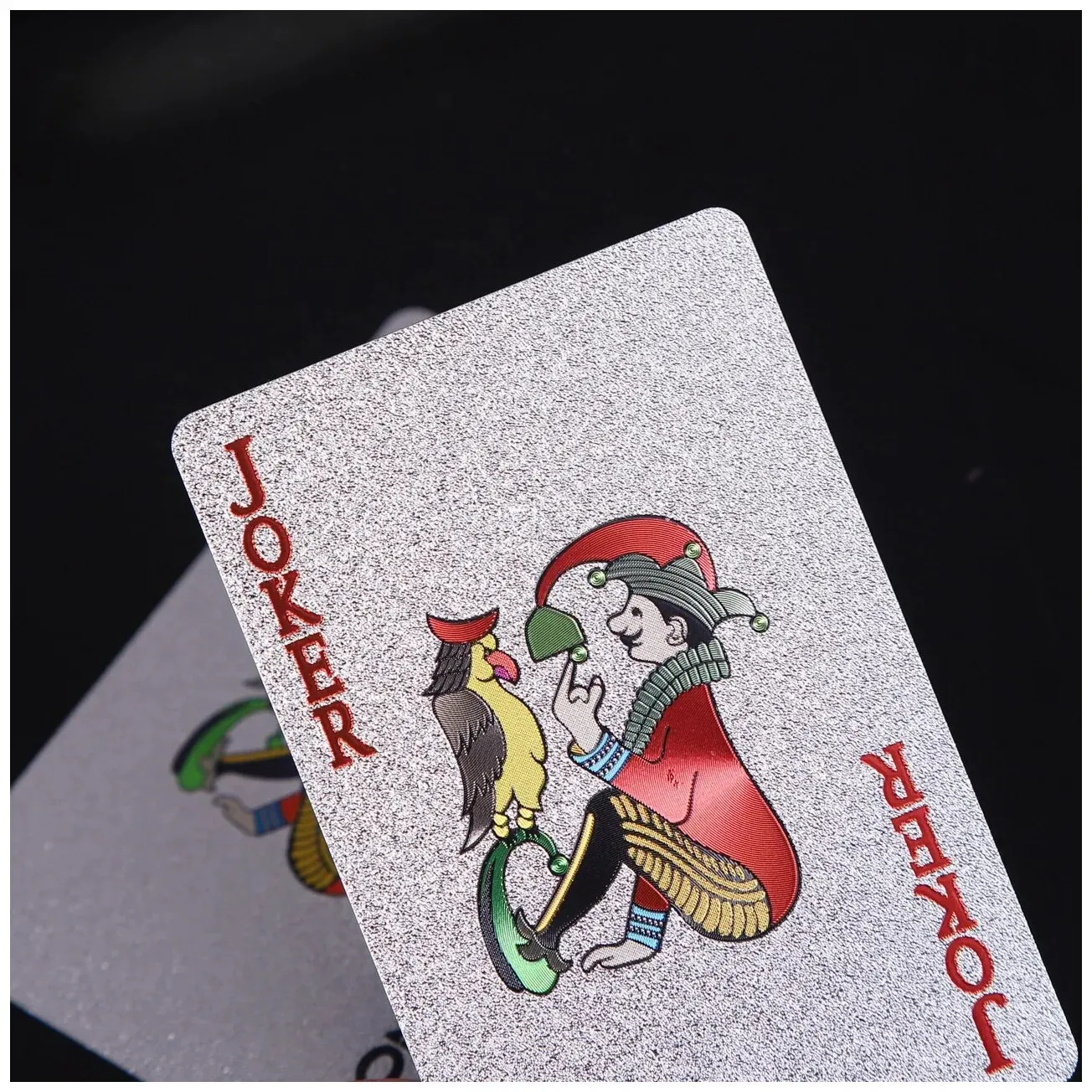 Carte da gioco in lamina d\'argento Gioco da poker Collezione regalo da poker in plastica impermeabile Attività per feste festive Scacchi e souvenir