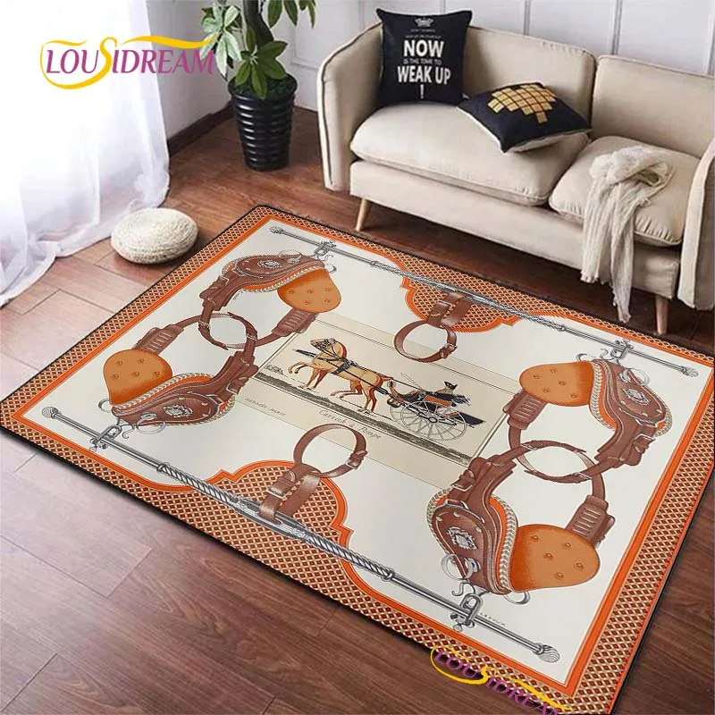 Ethnic Galloping Horse Carpet for Living Room Bedroom Rug Kids Kitchen Door Unslip Floor Mat Birthday gift photography props Rug