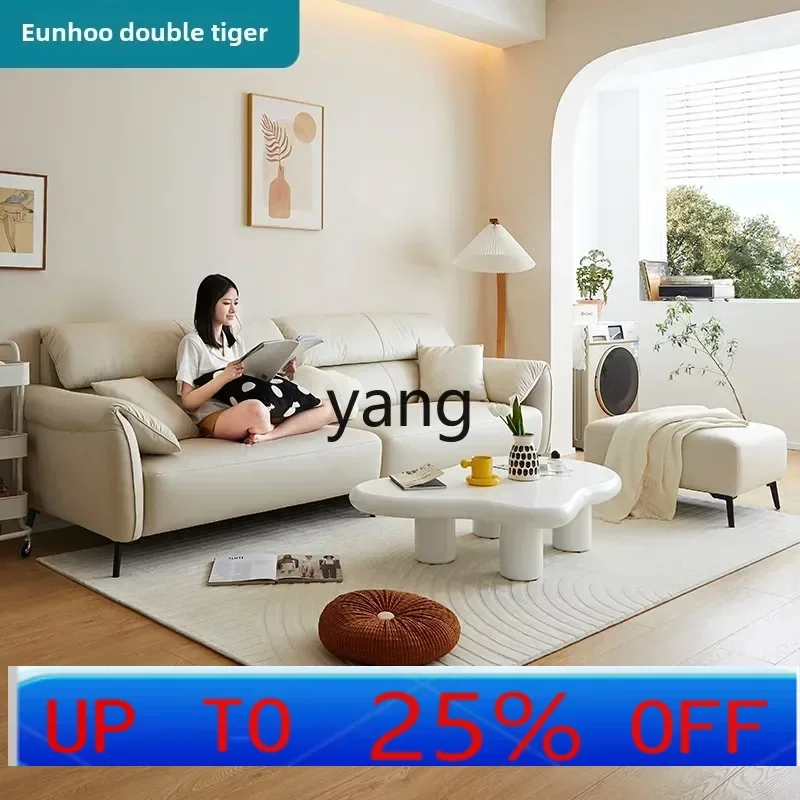 LH  straight row sofa cat scratching skin living room technology cloth cream wind fabric sofa