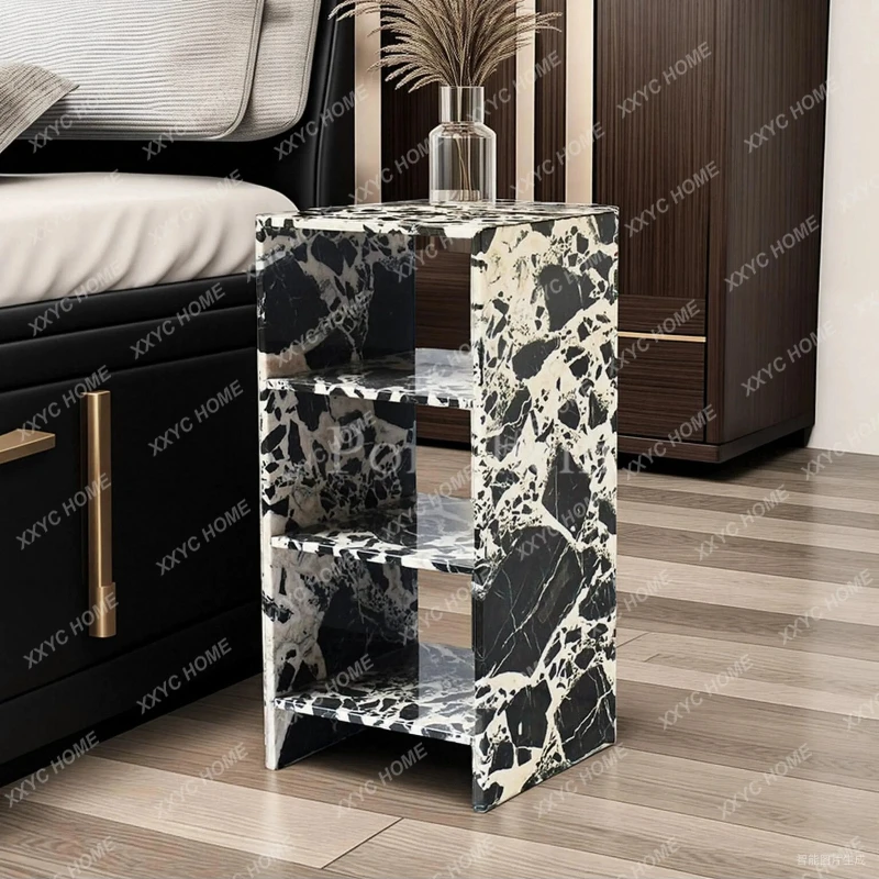X-S minimalist natural marble sofa edge few living room household side table three-layer side table HG