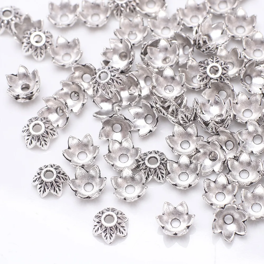 100PCS Alloy Flower Spacer Beads Daisy Metal Jewelry Spacers for Bracelet Necklace Jewelry Making