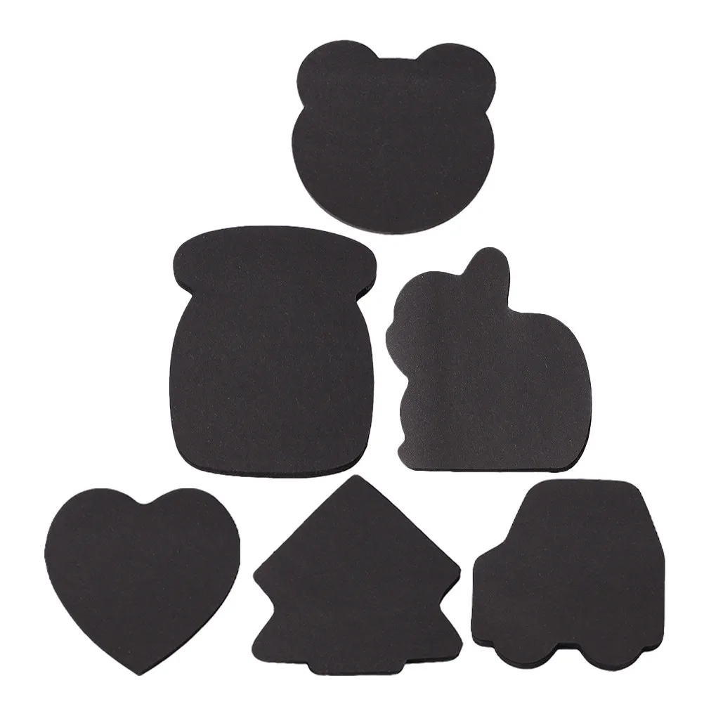 6Pcs Black Multi-Functional Sticky Notepads Strong Adhesion Memo Pads for Study Office Home Scheduling Marking
