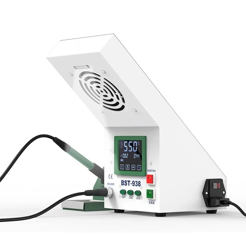 

Новая электрическая паяльная станция с вытяжкой для удаления дыма, светодиодной лампой и очистителем воздуха