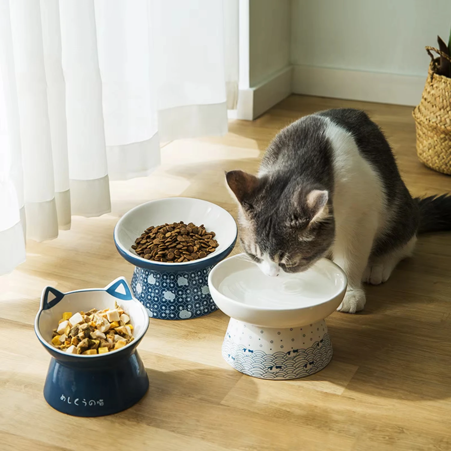 

Ceramic Raised Cat Food Bowl dish Cat Food and Water Raised Bowl Stylish Small Dogs Raised Cat Food Bowl ceramic 11.5cmx8cm