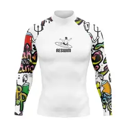 2025 Men's Rash Guard Surfing Diving Swimwear Long Sleeve Surf T-shirts UV Protection Suit Swimming Shirt Swimsuit Beach Clothes