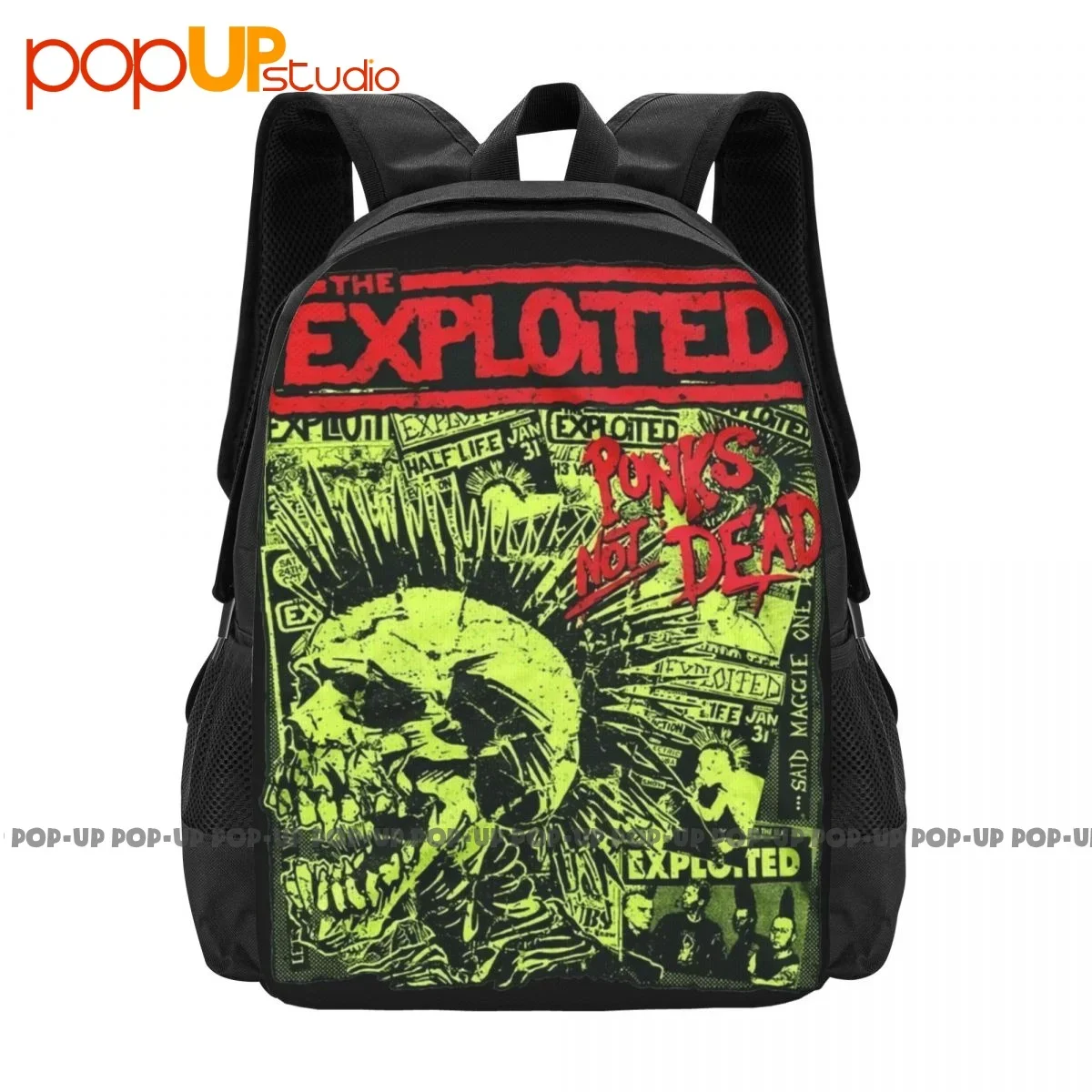 

The Exploited Punks Not Dead Punk Metal Rock Thrash Band Backpack Large Capacity Portable Storage Bag