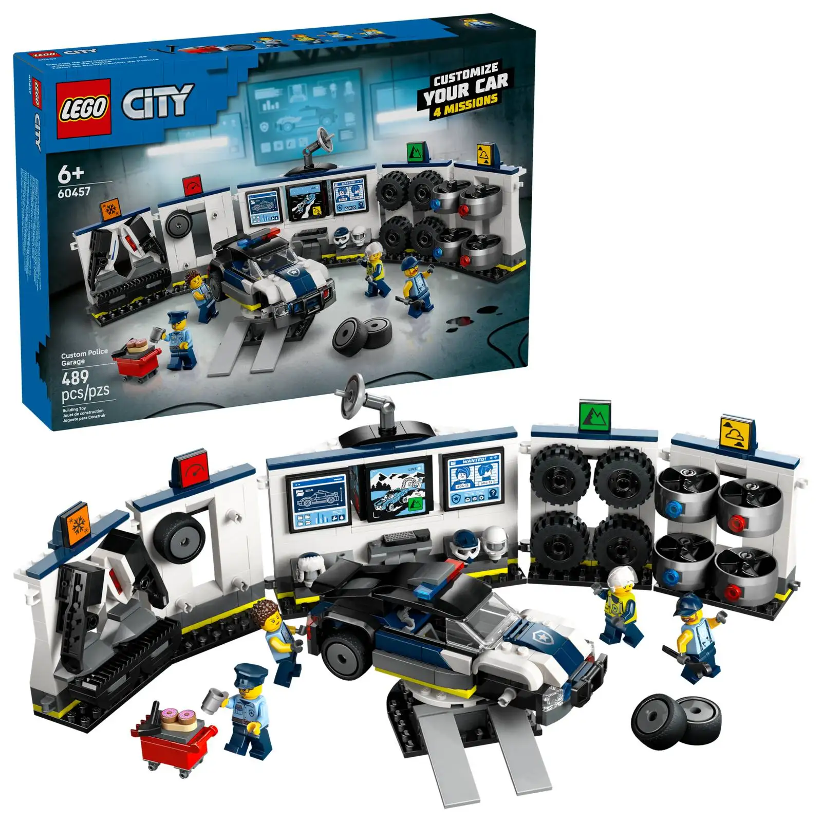 lego-®-garage-per-auto-della-polizia-personalizzata-city-60457-una-chiave-martello-manette-ciambella-e-una-tazza-per-6-489-pezzi-regalo-di-compleanno
