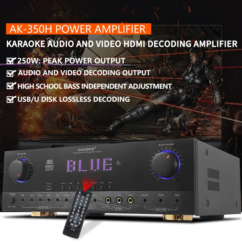 Professional Home KTV Karaoke Sound System Dsp Party o Speaker Equipment With Two Wireless Microphones Wooden Sound System