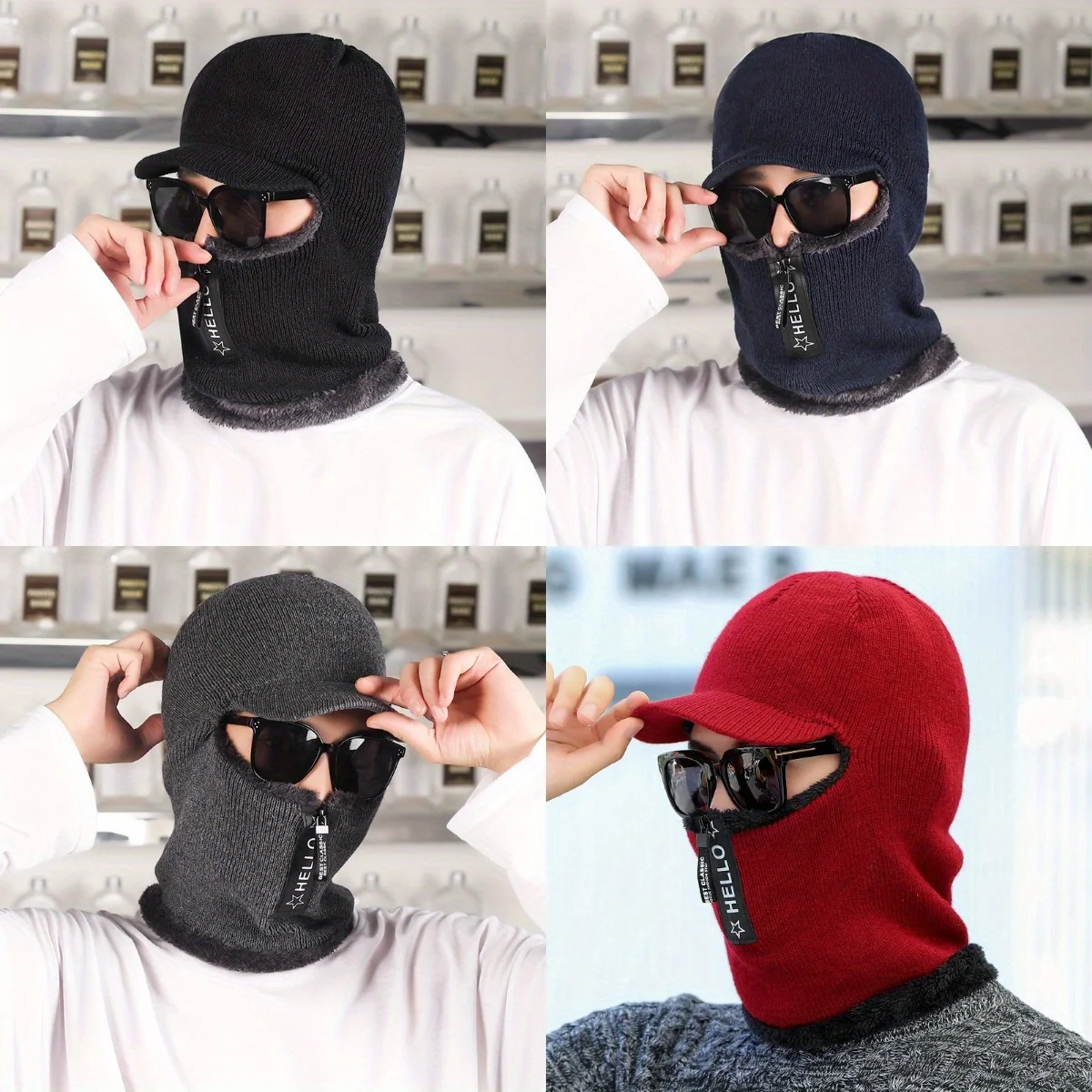 

Solid-colour wool hat with zip fastening,suitable for cycling and electric vehicles,providing extra warmth in autumn and winter.
