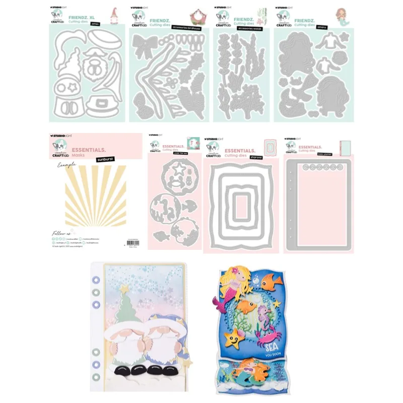 Waterlelies Freddy Nested Squares Blocks Hearts Get Well Soon Metal Cutting Die Silicone Stamp Scrapbooking Stencil Photo DIY