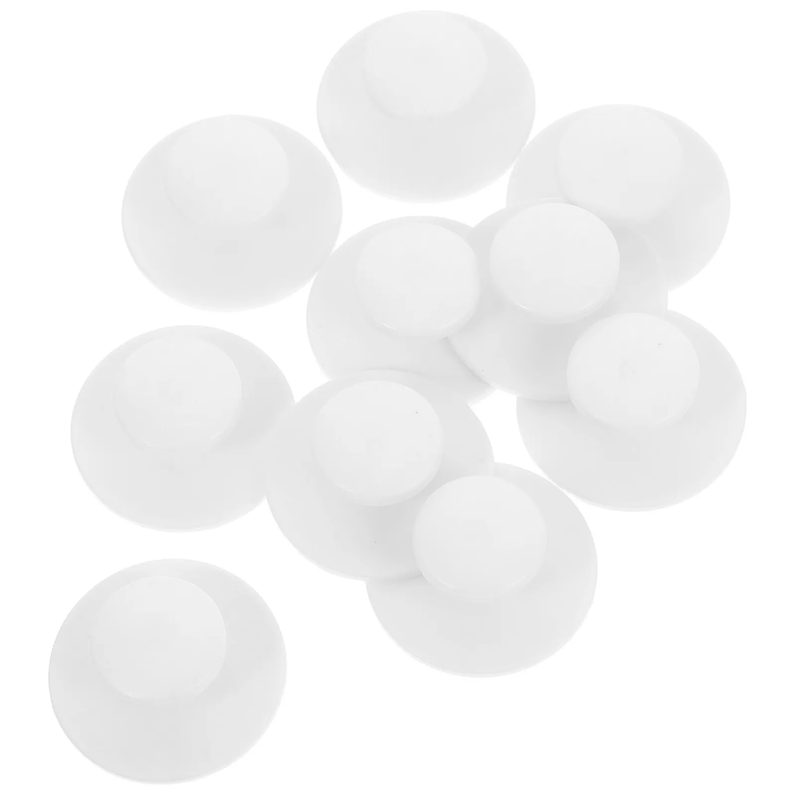 10Pcs Round Self-Adhesive Cabinet Door Pulls Easy Install Modern Minimalist Glass Wardrobe Kitchen Drawer Handles White