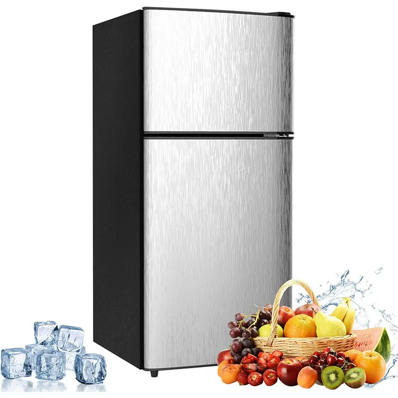 Mini Fridge with Freezer, 3.2 cuft Small Refrigerator, Energy Saving, Low Noise, Double Door Compact Refrigerator for Dorm