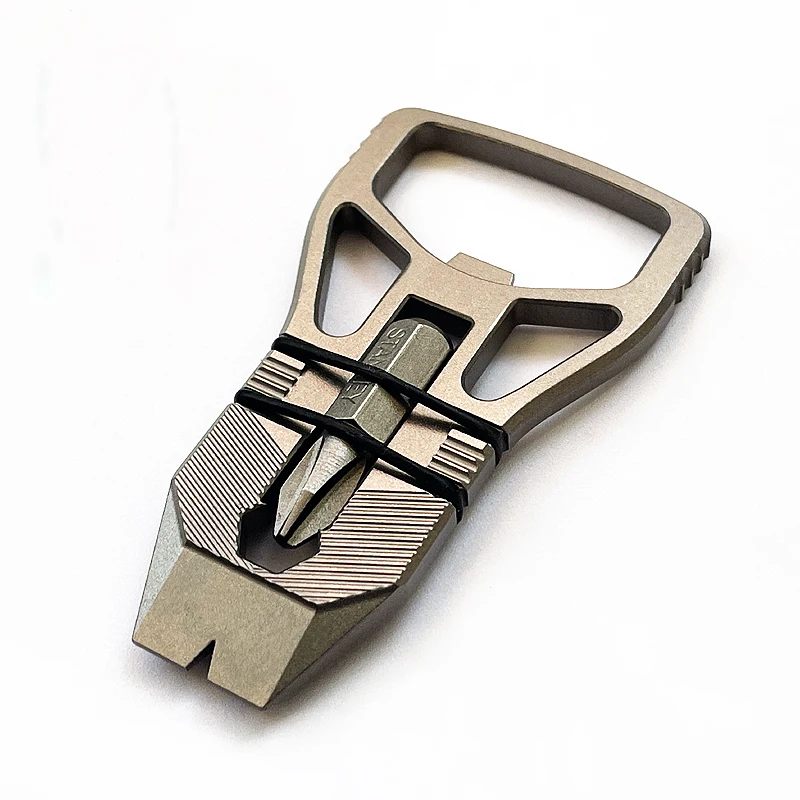 

Titanium alloy multi-function crowbar bottle opener Open box CNC multi-function outdoor tool pry bar window breaking tool