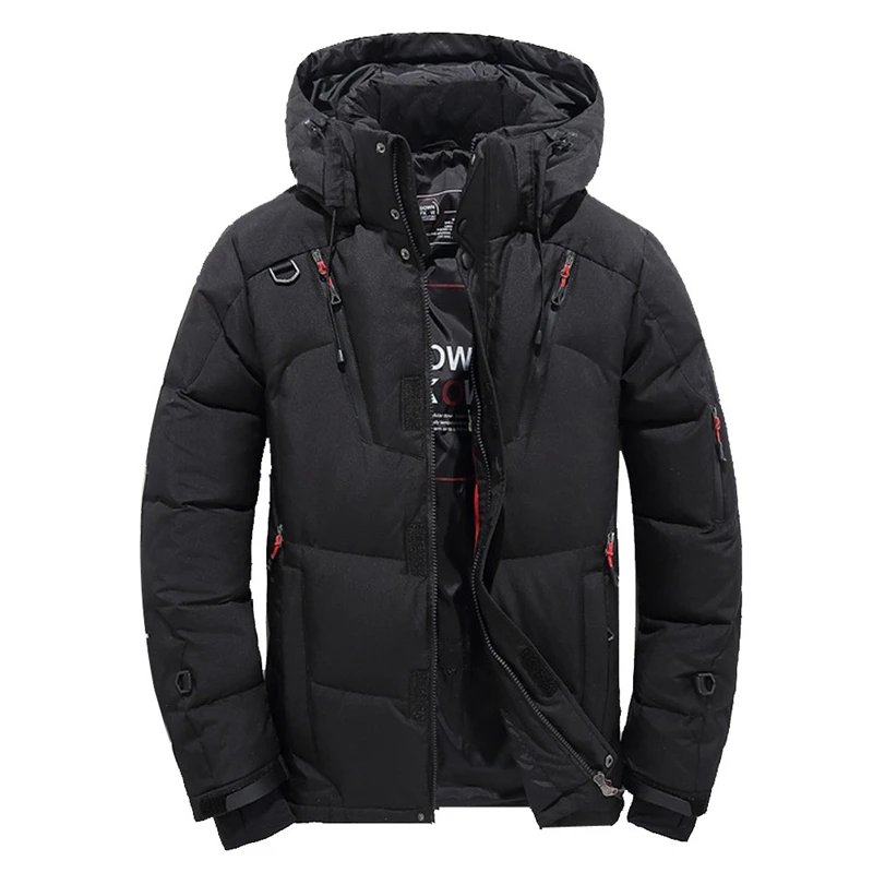 

2022 Winter Snow Down Jacket Hooded Coats Multi-pocket White Duck Down Windbreaker Jackets Overcoat Men Casual Thick Warm Parkas