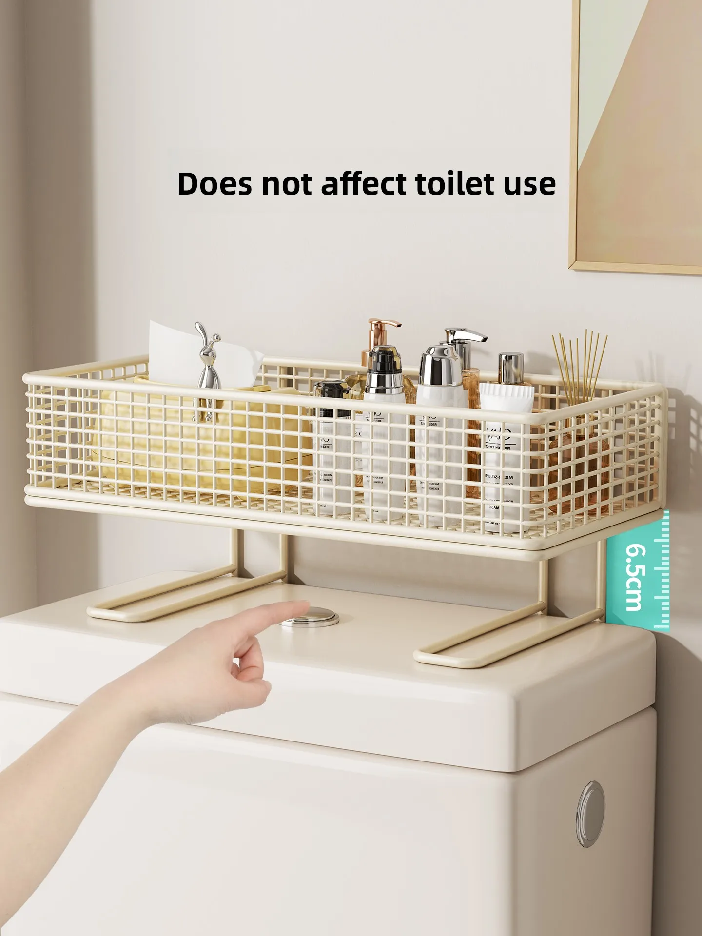 Toilet Top Bathroom Storage Rack No Drilling Toothpaste Toothbrush Organizer Carbon Steel Bathroom Accessories Shelf